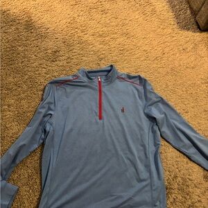 johnnie-O Heather Blue Pullover with Red Trim